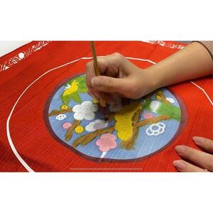 琉球びんがた道具箱(松竹梅柄)【風呂敷：朱色】