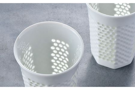 【波佐見焼】水晶プレミアム レリーフ タンブラー 2個セット 食器 皿 【丹心窯】 [AB39]  波佐見焼