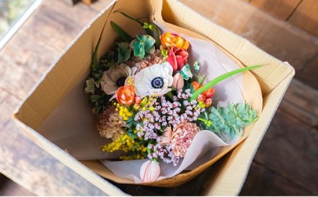 【定期便】季節の花束 3ヶ月コース[ZD557]