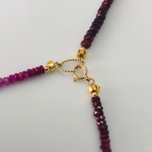 K18ルビー２連ネックレス　２WAYデザイン　グラデーションカラー　YF-0３