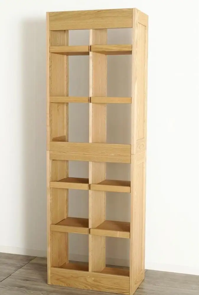 大川家具 ファイン 60cm ブックシェルフ 高さ185cm 天然木 ブラックアッシュ(タモ)