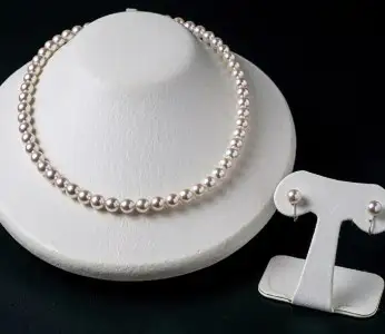 あこや本真珠チョーカーネックレス＆イヤリング 真珠7.5～8ｍｍ 全長約44cm R14100-E