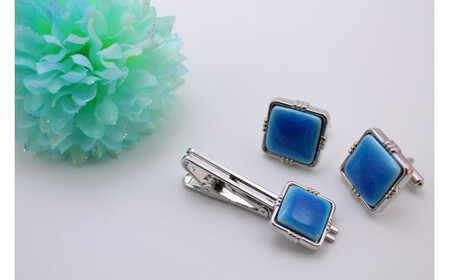 ネクタイピン スカイブルー 有田焼アクセサリー二宮閑山 おしゃれ アクセサリー 磁器 A12-214