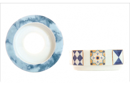 【美濃焼】SaiSui Morocco（Blue＆White）【大東亜窯業】【TOKI MINOYAKI返礼品】≪土岐市≫ 鉢 プランター インテリア かわいい おしゃれ 園芸 ガラス 陶磁器 磁器 コンパクト 水耕栽培 観葉植物 ブルー 青 タイル 送料無料 [MAG003]