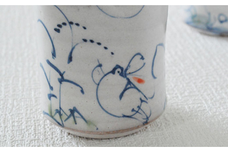【美濃焼】兎絵 麦酒呑【小栗正男】食器 酒器 ぐい呑み お猪口 おちょこ コップ ビールグラス 日本酒 晩酌 ペア 夫婦 カップル 陶器 手づくり 手書き うさぎ  伝統 ギフト プレゼント 贈り物 送料無料 [MBH003]