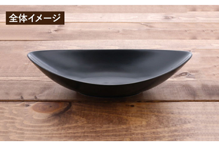 【美濃焼】CAFEリーフボウル 27cm 黒マット 4個セット【EAST table】 [MBS042]