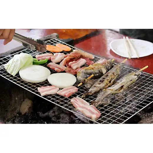 渓流釣り体験と炭火焼きバーベキューコース（2名様）【023-001】｜魚 さかな つり ニジマス BBQ 手ぶら