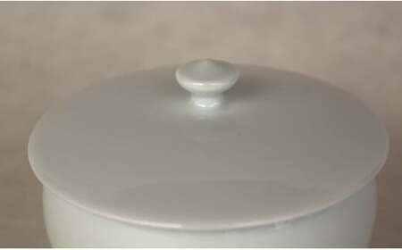 現代の名工 矢鋪與左衛門作【白磁煎茶碗 蓋付き】有田焼 A60-40