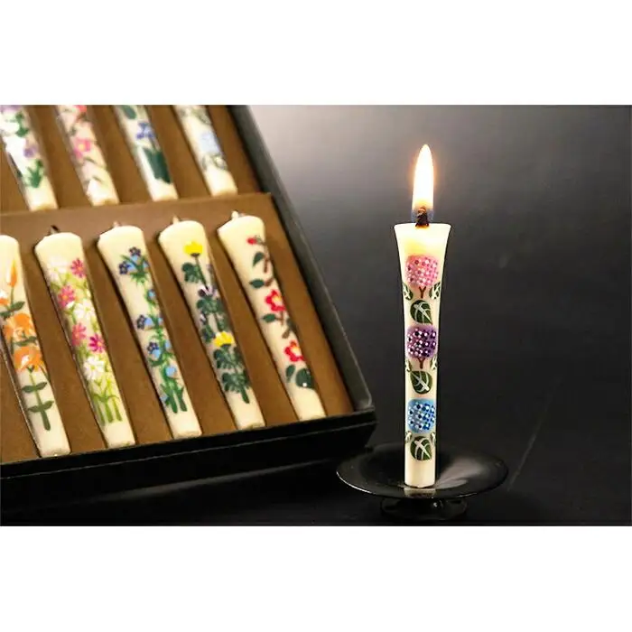手描き四季の花ろうそく12本入【カーボン・オフセット対象】