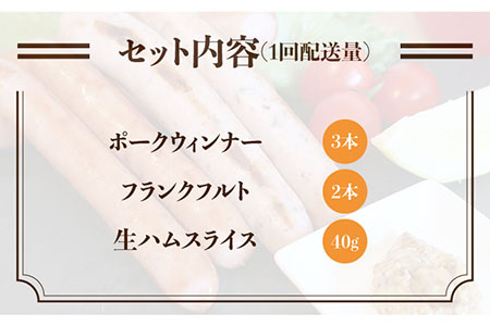 【 全3回 定期便 】 糸島 の 陽光 ハム / ウインナー セット 5《糸島》 【志摩スモークハウス】 [AOA020]