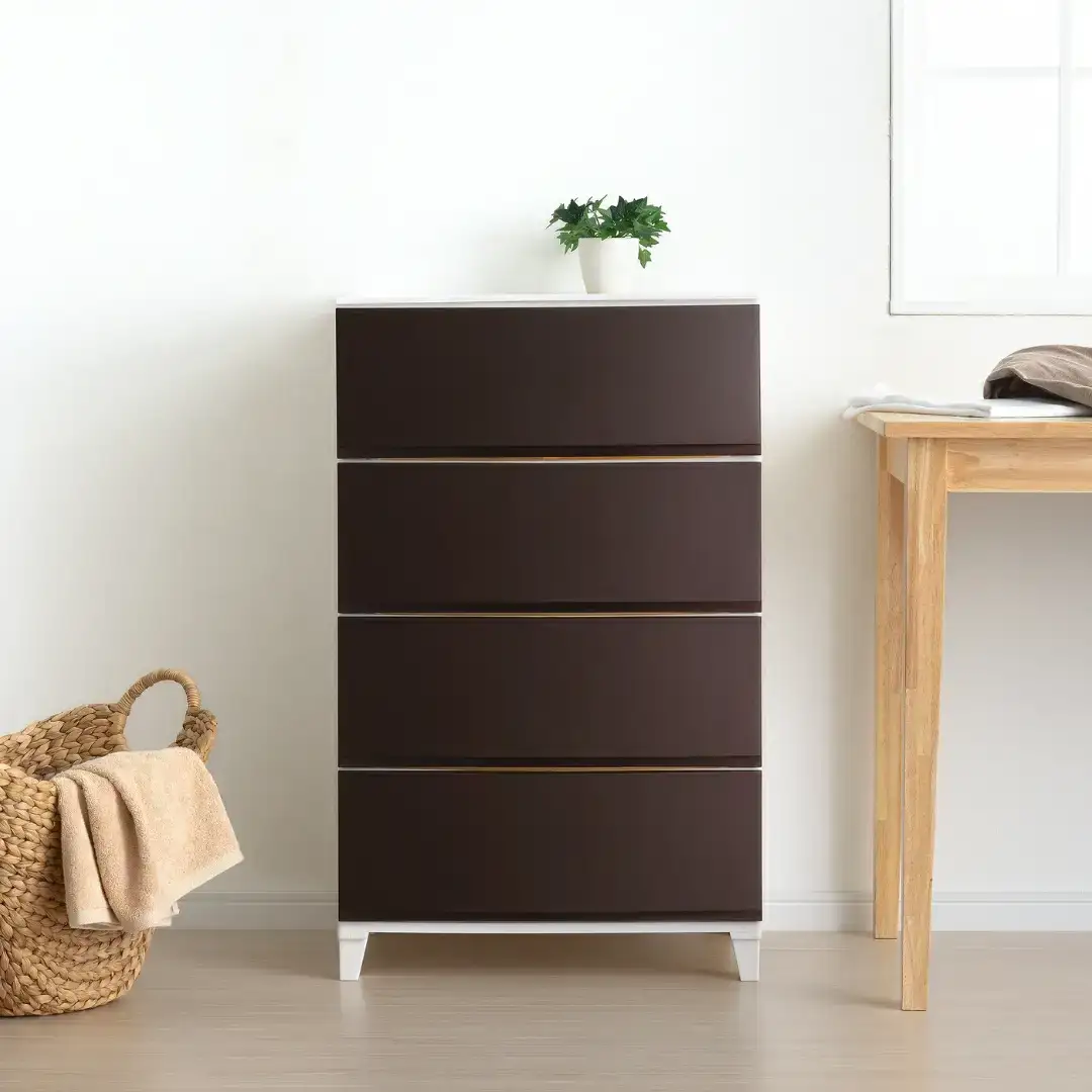 収納チェスト ルームスワイドシェード 544 幅54cm 4段 ブラウン 収納棚 キャビネット 衣類 ルームチェスト 新生活 一人暮らし