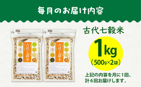 【全6回定期便】古代七穀米（500g×2個セット） [HAG009] 七穀米 雑穀 定期便