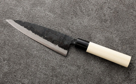 【土佐打刃物】黒打舟行 万能包丁 16.5cm （両刃） 万能包丁  ナイフ キッチン 手打鍛造刃物