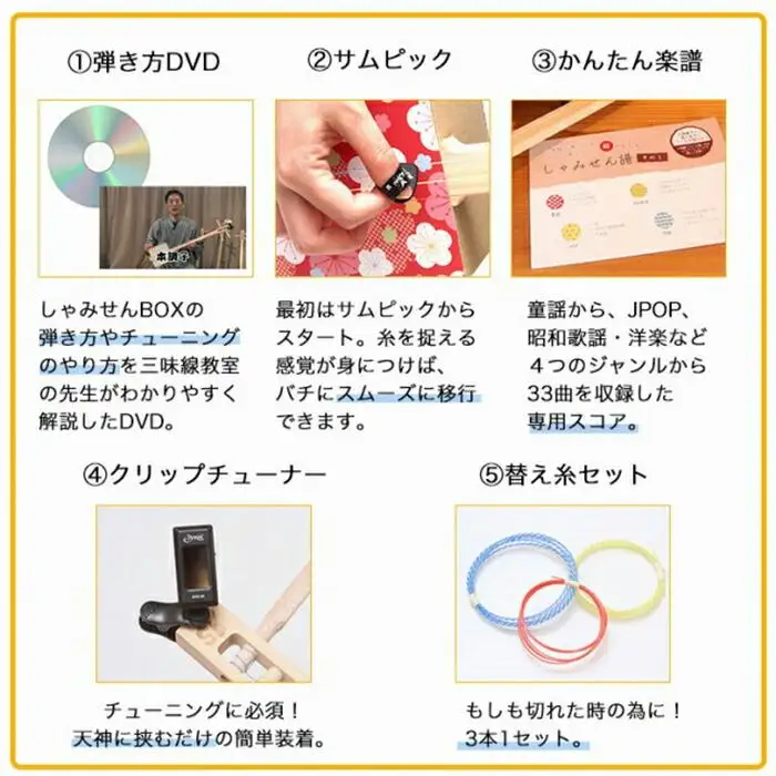 かみのしゃみせんSHABO初心者5点セットBOXのカラー：インディゴブルー