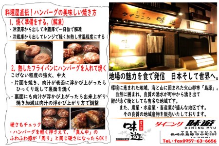 CG020 島原鉄板焼き屋の一品 うまからじゃ手捏ねハンバーグ 150g×5個