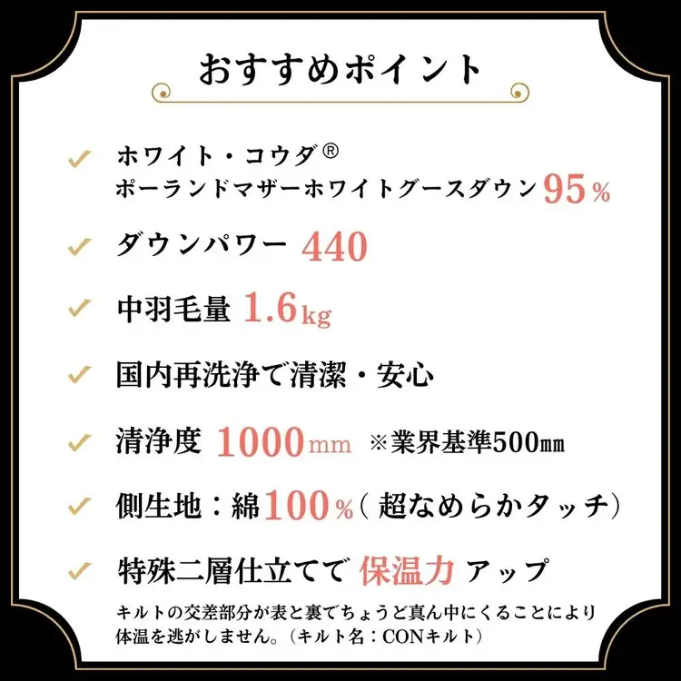 羽毛布団 ダブル ポーランド産マザーホワイトグースダウン95％ ホワイトコウダ 布団 ロジック