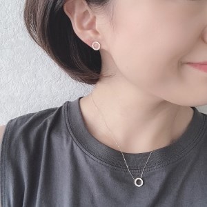 [MADE IN KOFU]K18 サークルモチーフダイヤピアス TI-467
