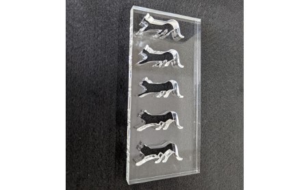 アクリル ネコ 箸置き 5コSET 雑貨 日用品 透明 猫 手作り 
