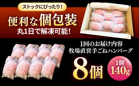 【6回定期便】自家製ハンバーグ8個  人気商品が6回届く！/ ハンバーグ [IAX012]