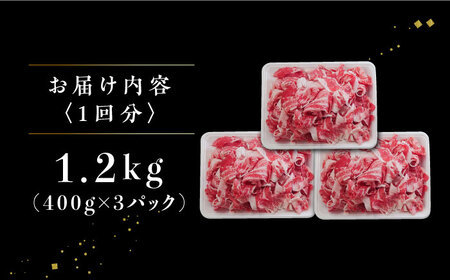 【6回定期便】 黒毛和牛 切り落とし 1.2kg / 肉切り落とし [IAX018]