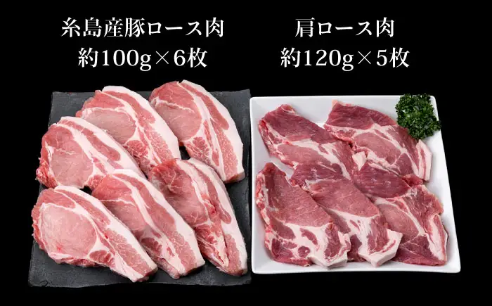 【合計11枚】とんかつ用セット 糸島豚ロース肉 約100g×6枚/肩ロース 約120g×5枚 豚肉 糸島市/糸島ミートデリ工房[ACA228]