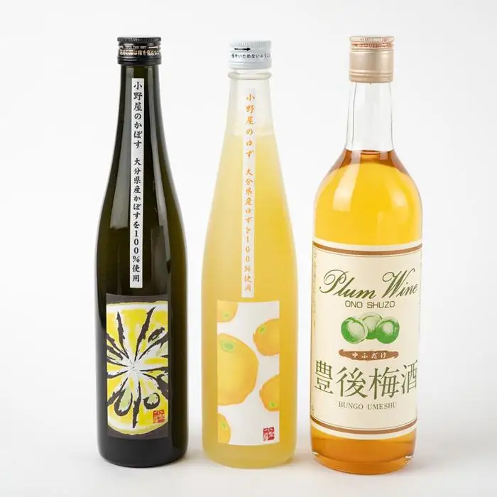 【小野酒造】果実酒 3種 計3本 飲み比べセット（小野屋のかぼす・豊後梅酒・小野屋のゆず）