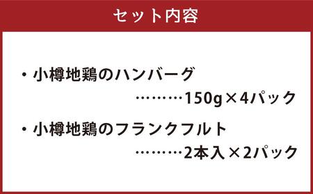 小樽地鶏のハンバーグとフランクのセット