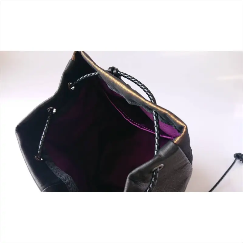 京都・京丹後シルクを使った巾着バッグ（金）