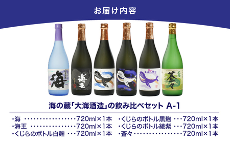 【 超特急便 】1794 海の蔵「 大海酒造 」の 飲み比べ セット！A-1（ 合計6本 ） KN043-002-01 酒 スピード配送 最短 すぐ届く お急ぎ