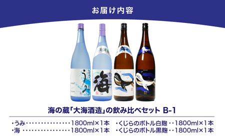 【 超特急便 】1795 海の蔵「 大海酒造 」の 飲み比べ セット！B-1（ 合計4本 ） KN043-003-01 酒 スピード配送 最短 すぐ届く お急ぎ