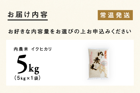 【令和7年産】福井県産 内農米 イクヒカリ 5kg