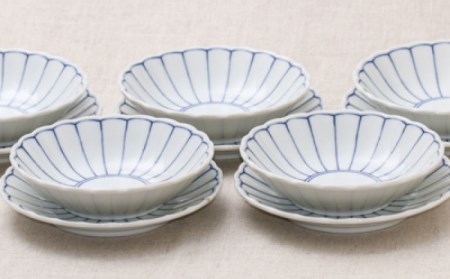 【美濃焼】菊花紋 小鉢・取り皿・豆鉢・豆皿の和食器セット（各5点 合計20点）【うつわやさんーカネ忠】食器 プレート ボウル 副菜鉢 副菜皿 ケーキ皿 取り皿 サラダボウル 和風 料亭風 日本料理 おしゃれ レンジ対応 食洗機対応 送料無料 [MBO030]