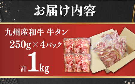 【塩だれ】九州産和牛の牛タン1kg（約250g×4パック）[EAX080] 国産牛タン 和牛