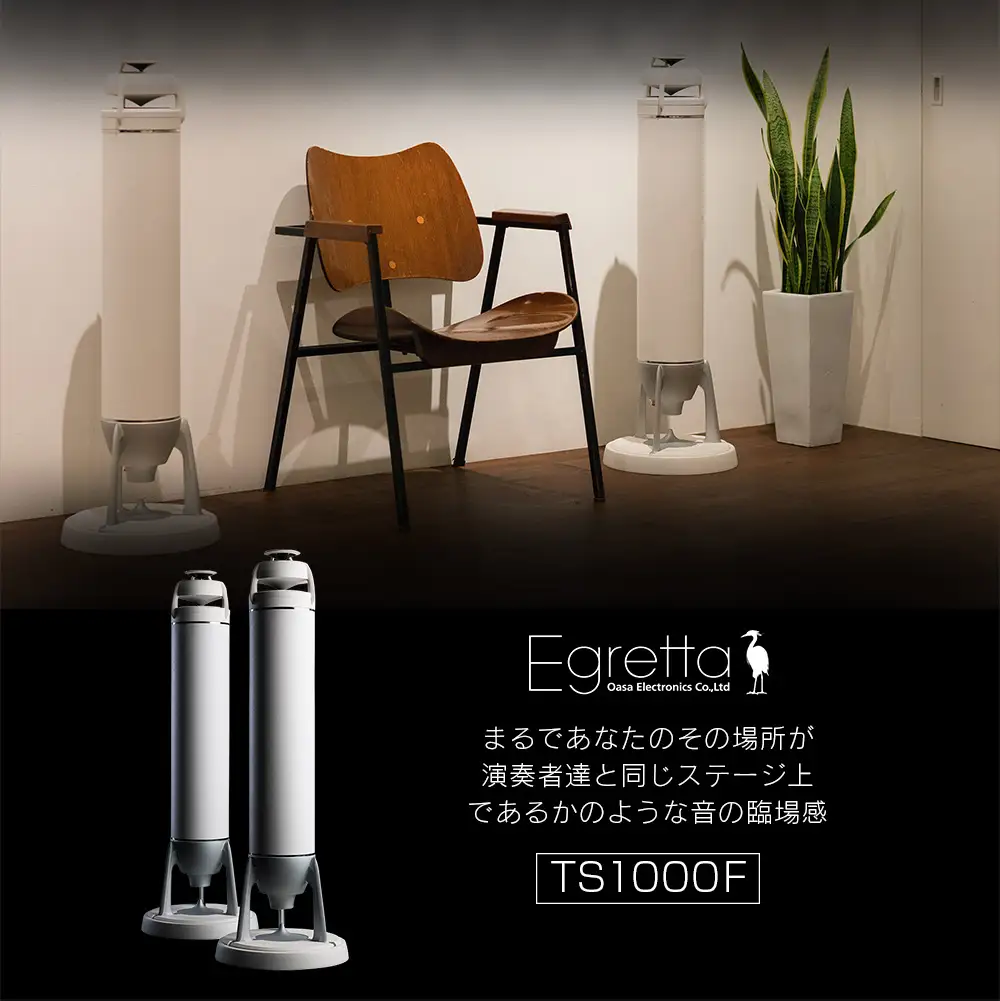 スピーカー オーディオ 全方位 無指向性 Egretta エグレッタ TS1000F ハイレゾ タワー型 オオアサ電子 アンプ非搭載 2本1組_OE025_003