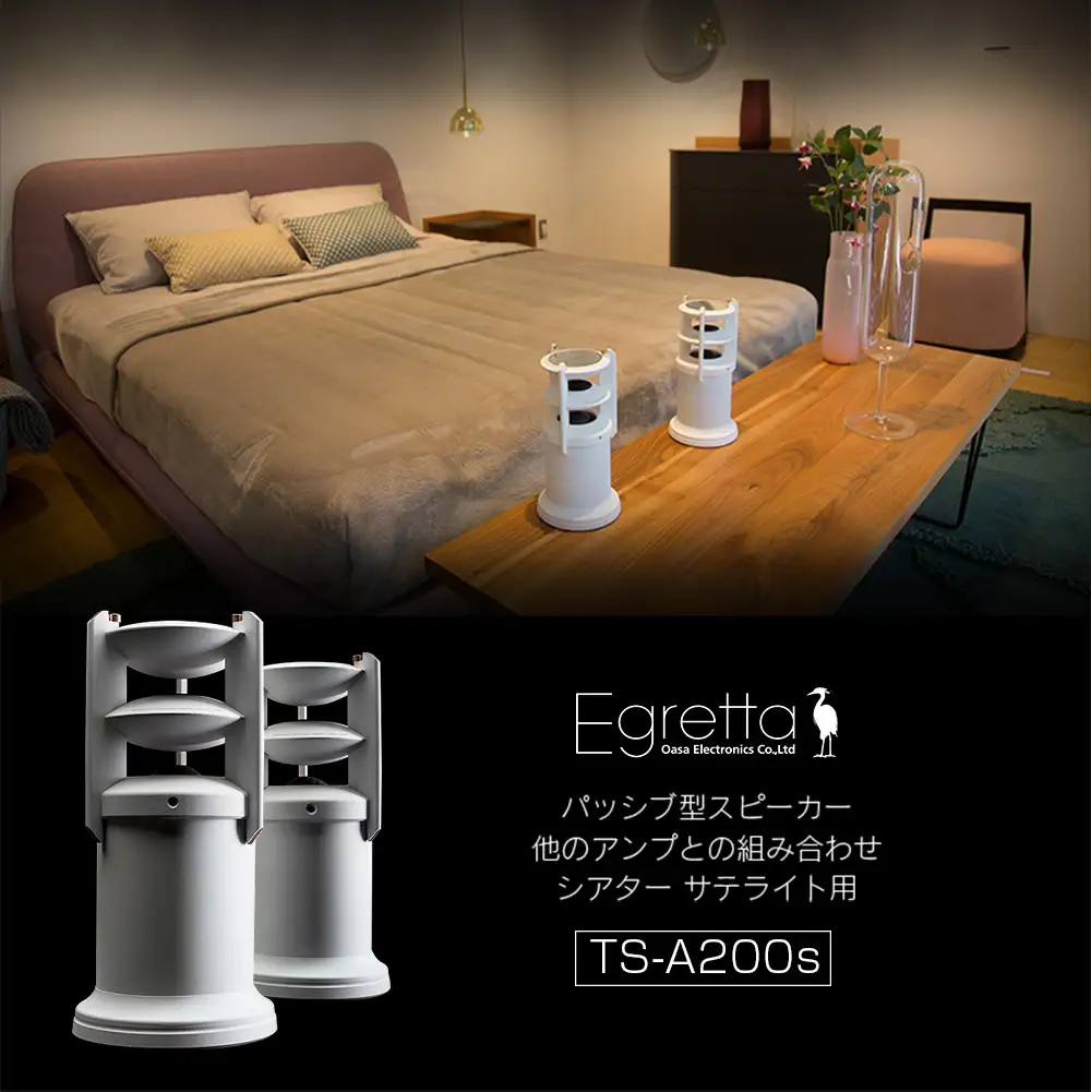 スピーカー オーディオ 全方位 無指向性 Egretta エグレッタ TS-A200s ハイレゾ モノラルスピーカー デスクトップサイズ オオアサ電子 アンプ非搭載 2本_OE025_007