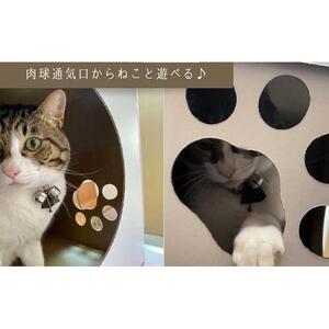 肉球形窓付き ［ねこはこ］2つ（カラー：白・クラフト色　各１）【複層段ボールの下敷きセット】