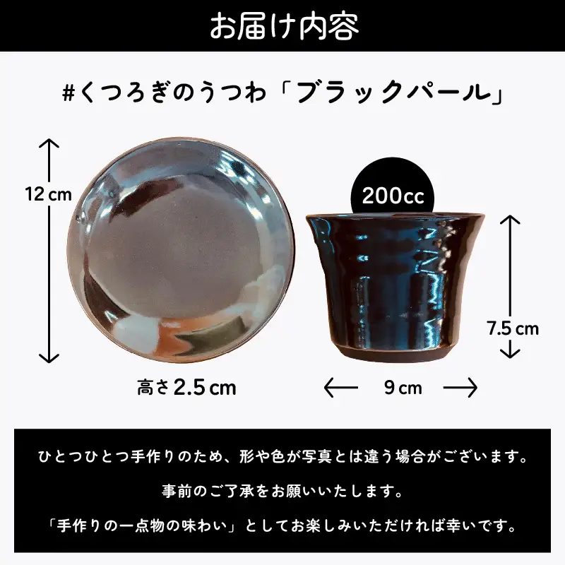 【越前焼】やわらぎ工房 ブラックパール 皿とカップ 【 陶器 食器   福井県 伝統工芸品 マグカップ】 [e25-b006]
