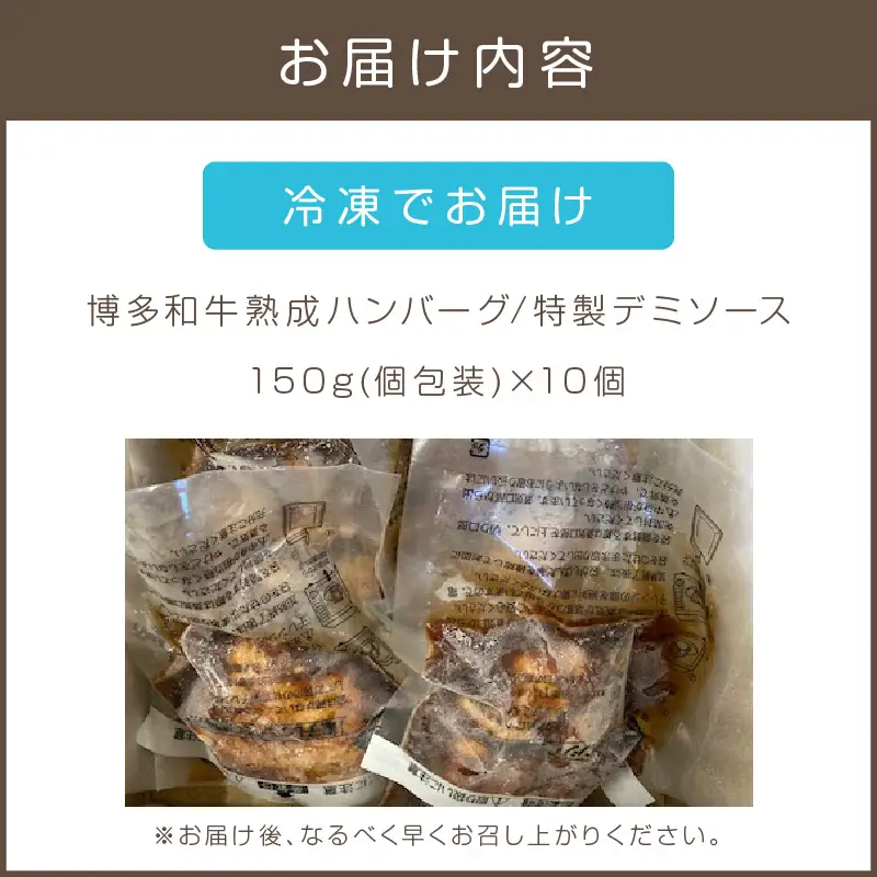 【レンジ対応！】博多和牛熟成ハンバーグ／特製デミソース (10個入り)【A4-047】