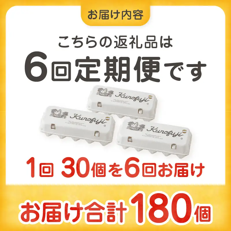 甲州放牧卵の定期便 30個×6回　F-501【卵 たまご 放牧卵 定期便】