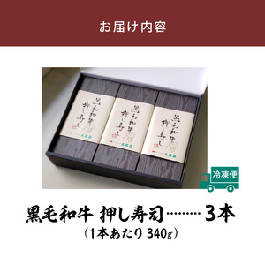 大昌園「黒毛和牛押し寿し 詰め合わせ」340g×3本_肉寿司 340g × 3本 黒毛和牛 押し寿し 詰め合わせ 秘伝のタレ 特製 炊き込みご飯 九州産 牛肉 国産 米 福岡県 久留米市 お取り寄せ お取り寄せグルメ 肉 寿司 食品 食べ物 ご飯 真空パック 和牛 惣菜 箱入り 冷凍 送料無料 〔Ax022〕