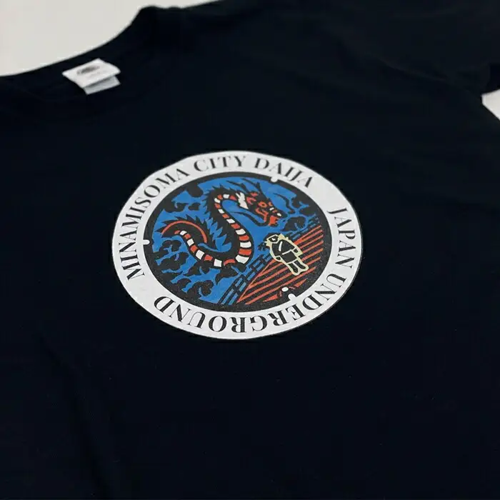 マンホールTシャツ 黒 XLサイズ ｜ Tシャツ 福島県
