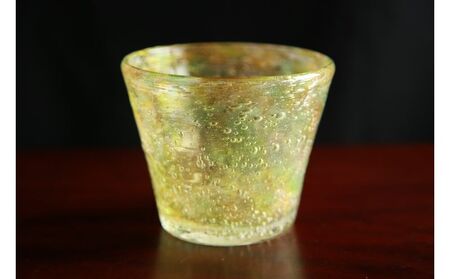 【ガラス工房雫】泡花口広カップ＜ガジュマル＆月桃＞2個セット