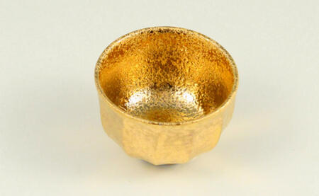 金彩面取 半酒器セット(1合徳利 1個 / ぐい呑 2個) 【三光堂】金 酒器 日本酒 冷酒 熱燗 プレゼント ギフト A60-116