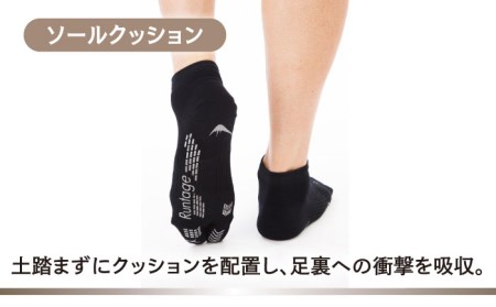 【25-27cm】Runtage ゴルフソックス アスリートラウンドPRO Ver.2 ショート丈＜ホワイト＞【イイダ靴下株式会社】[HBB012] スポーツウェア ゴルフ ソックス ランニング 運動用