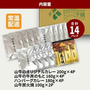福袋 お楽しみレトルト詰め合わせ14パックセット 4種類のレトルト食品 パウチ レトルトカレー 牛丼の具 ハンバーグカレー 牛肉の炭火焼き 常温保存 湯煎調理 ご当地グルメ 時短一人暮らし 保存 常温食 便利 送料無料 K16_0073_2