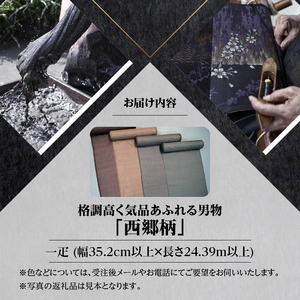 【男物 本場奄美大島紬】格調高く気品あふれる「西郷柄」 A060-005 本場奄美大島紬 紬 絹織物 絣 伝統的工芸品 絹 反物 男物 和装 着物 泥染め 手織り 西郷柄 職人