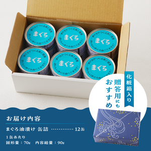 a12-163　焼津漁協オリジナルツナ缶詰（まぐろ油漬け）12缶入