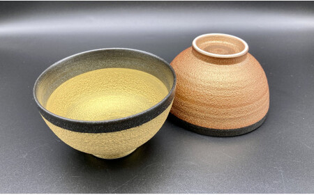 有田焼 伝作窯 甲胄飯碗 黄金ペアセット お茶碗 おちゃわん 食器 器 30000円 3万円 A30-659