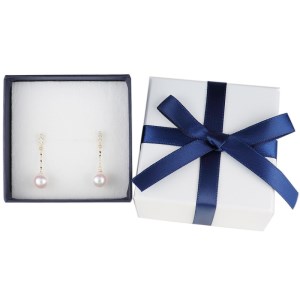 K18 アコヤ真珠/ダイヤモンド0.12ｃｔ（0.06ｃｔｘ2）ピアス　PNI-170AYGNWAKO