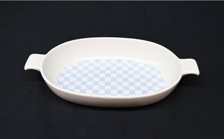 【陶器市特集】【波佐見焼】オーブンウェア グラタン皿 和市松青 3点セット 耐熱食器 オーブン可 食器 皿 【協立陶器】 [TC63] 波佐見焼
